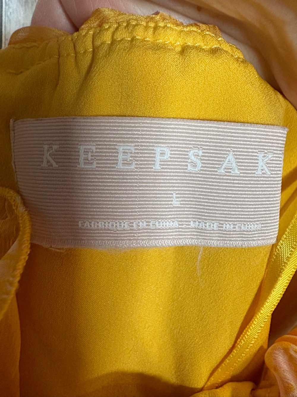 KEEPSAKE the Label Embrace Midi Dress Anthropologie Bright Yellow size large - Picture 5 of 6